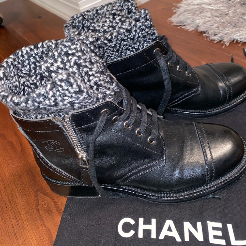 Chanel combat boots